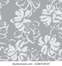 Monochrome Abstract Floral seamless pattern design for fashion textiles, graphics, backgrounds and crafts
