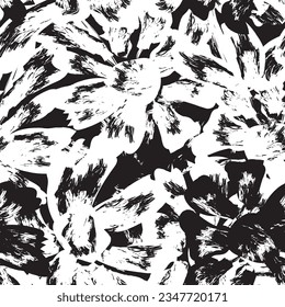 Monochrome Abstract Floral seamless pattern design for fashion textiles, graphics, backgrounds and crafts