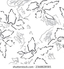 Resumen monocromo Diseño de patrones sin soldadura floral para textiles de moda, gráficos, fondos y artesanías