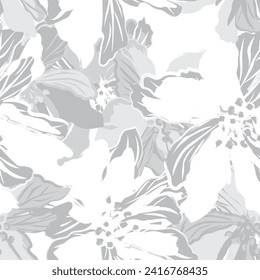 Monochrome Abstract Floral seamless pattern design for fashion textiles, graphics, backgrounds and crafts