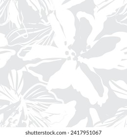 Monochrome Abstract Floral seamless pattern design for fashion textiles, graphics, backgrounds and crafts