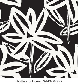 Diseño sin costuras floral abstracto monocromo del modelo para los textiles de la moda, los gráficos, los fondos y las artesanías