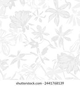 Monochrome Abstract Floral seamless pattern design for fashion textiles, graphics, backgrounds and crafts