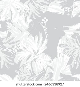 Monochrome Abstract Floral seamless pattern design for fashion textiles, graphics, backgrounds and crafts