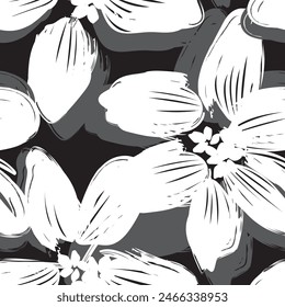 Diseño sin costura floral Abstractas monocromo del modelo para los textiles de la moda, los gráficos, los fondos y las artesanías