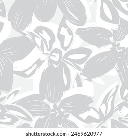 Monochrome Abstract Floral seamless pattern design for fashion textiles, graphics, backgrounds and crafts