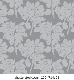 Monochrome Abstract Floral seamless pattern design for fashion textiles, graphics, backgrounds and crafts