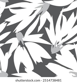 Diseño inconsútil floral Abstractas monocromo del modelo para los textiles de la moda, los gráficos, los fondos y las artes