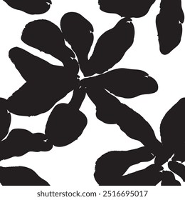 Monochrome Abstract Floral seamless pattern design for fashion textiles, graphics, backgrounds and crafts