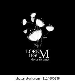 Monochrome abstract flower object