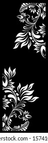 monochrome abstract flower . Vertical background. Door design. Vector illustration