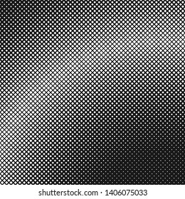 Monochrome abstract geometric halftone square pattern background - vector graphic