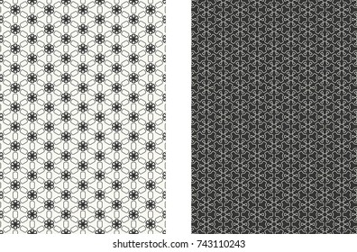 Monochrome abstract geometric line pattern, size A4. Trendy linear background collection. Cover header design for wallpaper, flyer, book, brochure, business card. Black and white graphic illustration