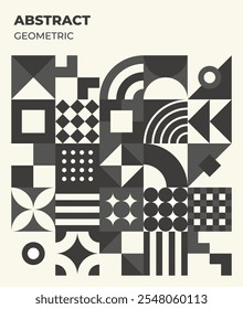 Monochrome abstract geometric modern background