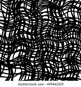 Monochrome abstract geometric pattern in irregular fashion