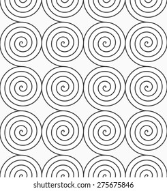 Monochrome abstract geometrical pattern. Modern gray seamless background. Flat simple design.Gray Archimedes spirals. Simple pattern with geometric spirals.