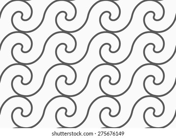 Monochrome abstract geometrical pattern. Modern gray seamless background. Flat simple design.Gray simple spiral waves.