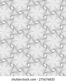 Monochrome abstract geometrical pattern. Modern gray seamless background. Flat simple design.Gray wavy twisted rounded sea stars.
