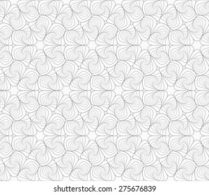 Monochrome abstract geometrical pattern. Modern gray seamless background. Flat simple design.Gray wavy twisted rounded sea shells.