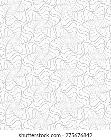 Monochrome abstract geometrical pattern. Modern gray seamless background. Flat simple design.Gray wavy twisted rounded stars.