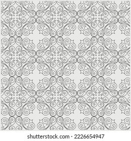 Patrón geométrico uniforme abstracto monocromo. Fondo gris moderno sin costuras. Diseño sencillo y plano.Floral gris con engrosamiento para el fondo de la invitación a la boda o diseño textil de moda.