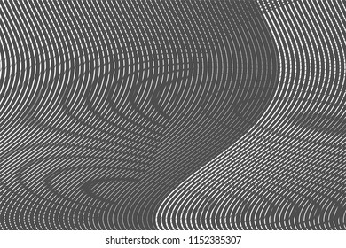 Monochrome abstract gradient background with moire effect. Can be used as design of books, websites, accessories for phones and tablet