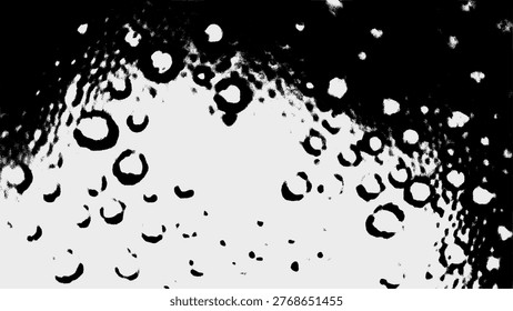 Monochrome Abstract Grunge Bubble Droplet Texture Pattern Distressed High Contrast Effect Background