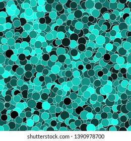 Monochrome abstract grunge seamless pattern texture. Vector minimalist pattern with chaotic scattered stone shapes, spots. Simple black and aquatic marble color background