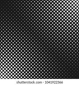 Monochrome abstract halftone dot pattern background - vector graphic from circles in varying sizes