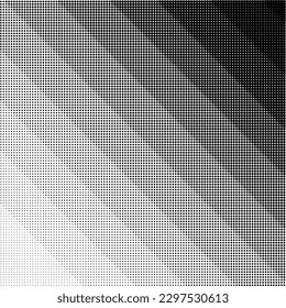 Monochrome abstract halftone dots gradient background. Vector illustration