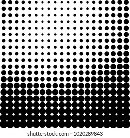 Monochrome abstract halftone. Vector black and white pattern of dots