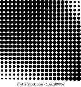 Monochrome abstract halftone. Vector black and white pattern of dots