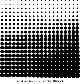 Monochrome abstract halftone. Vector black and white pattern of dots