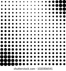 Monochrome abstract halftone. Vector black and white pattern of dots