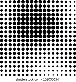 Monochrome abstract halftone. Vector black and white pattern of dots