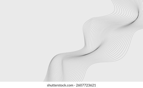 Monochrome abstract horizon with fluid horizontal lines