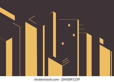 monochrome abstract illustratio of a modern city with skyscrapers