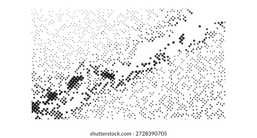 Una Imagen abstracta monocromática compuesta de diferentes densidades de puntos y líneas finas, creando una sensación de profundidad y textura.