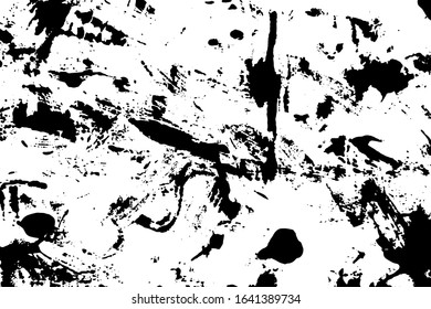 A monochrome abstract image drawn by hand. 