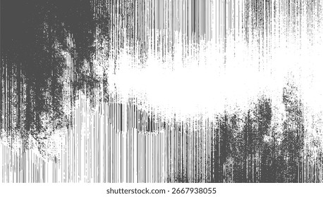 Una Imagen abstracta monocromática con líneas de Vertical y Elementos texturizados en gris oscuro y blanco.
