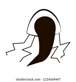 Monochrome abstract jellyfish on white background. Hand drawn sea jelly. Nettle- fish vector illustration.