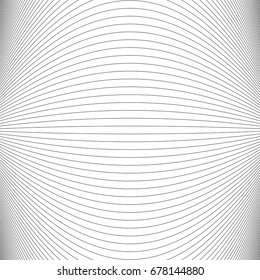 Monochrome abstract line pattern background - vector graphic design from thin black stripes on white