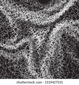 Monochrome abstract lines background. Vector design art chaos texture