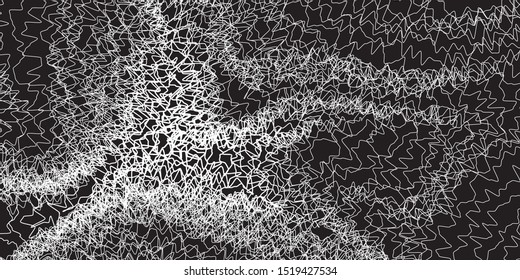 Monochrome abstract lines background. Vector design art chaos texture