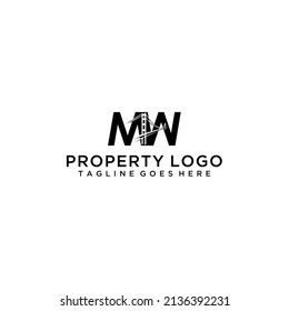MW-Schrift mit Brücke für Ihr Logo-Design