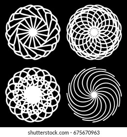 Monochrome abstract mandala sacred geometry, seed flower of life lotus isolated. Religion philosophy, spirituality occultism, sacred geometry, magic mystic, meditation. Vector.