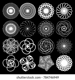 Monochrome abstract mandala sacred geometry, seed flower of life lotus isolated. Religion philosophy, spirituality occultism, sacred geometry, magic mystic, meditation. Vector.