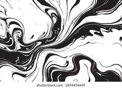 Monochrome Abstract Marble Fluid Painting Texture Black And White  