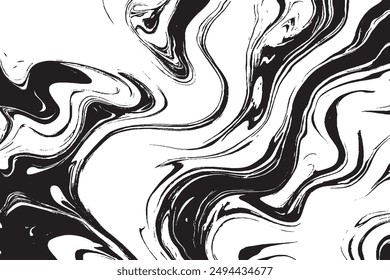 Monochrome Abstract Marble Fluid Painting Texture Black And White  