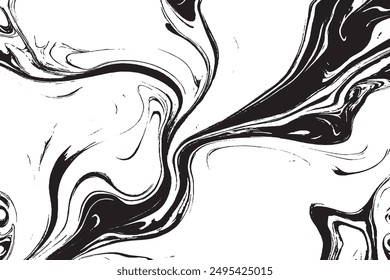 Monochrome Abstract Marble Fluid Painting Texture Black And White  